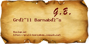 Grüll Barnabás névjegykártya